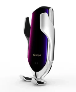 Wireless car charger on air vent Phone held in car charger Adjustable wireless car charger